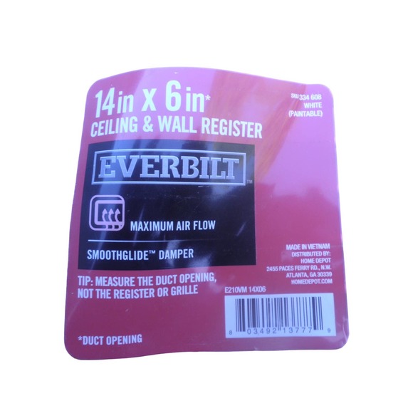 (Lot of 2) 14" x 6" Adjustable 1-Way Wall/Ceiling Register (OD 15.75"L x 7.75"H) - Picture 5 of 7